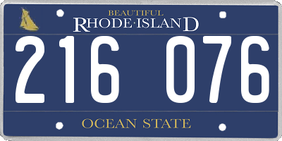 RI license plate 216076