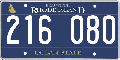 RI license plate 216080