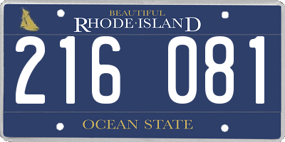 RI license plate 216081