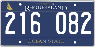RI license plate 216082