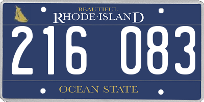 RI license plate 216083