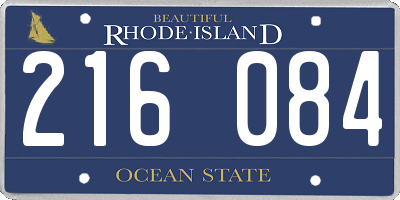 RI license plate 216084