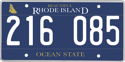 RI license plate 216085
