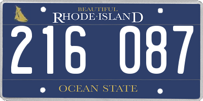 RI license plate 216087