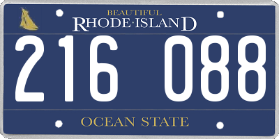 RI license plate 216088