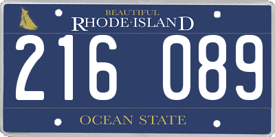 RI license plate 216089