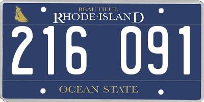 RI license plate 216091