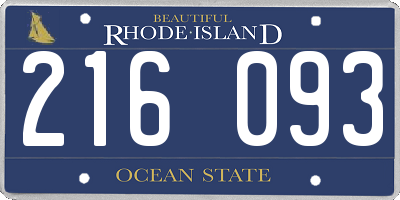 RI license plate 216093
