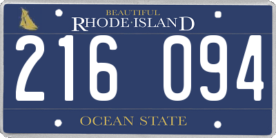 RI license plate 216094