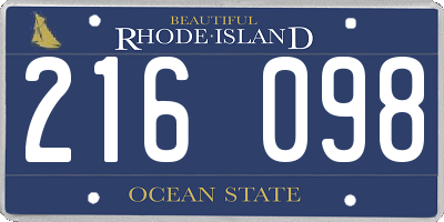 RI license plate 216098