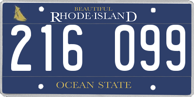 RI license plate 216099