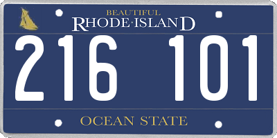 RI license plate 216101