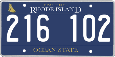 RI license plate 216102
