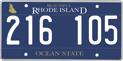 RI license plate 216105
