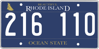 RI license plate 216110