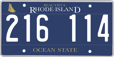 RI license plate 216114