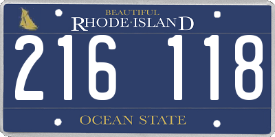 RI license plate 216118