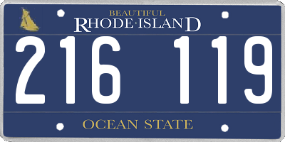 RI license plate 216119
