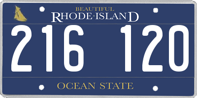 RI license plate 216120