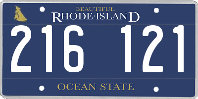 RI license plate 216121