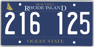 RI license plate 216125