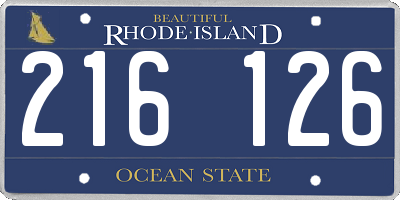RI license plate 216126