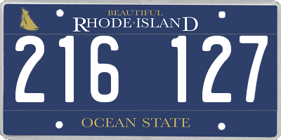 RI license plate 216127