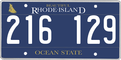 RI license plate 216129