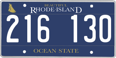 RI license plate 216130