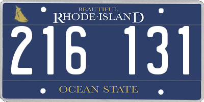RI license plate 216131