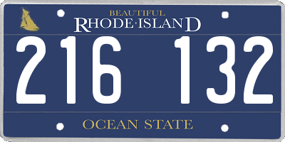 RI license plate 216132
