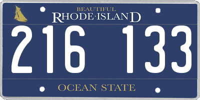 RI license plate 216133