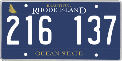 RI license plate 216137