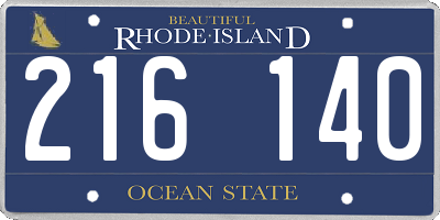 RI license plate 216140