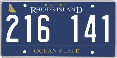 RI license plate 216141