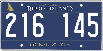 RI license plate 216145