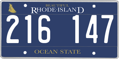RI license plate 216147