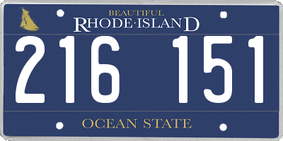 RI license plate 216151