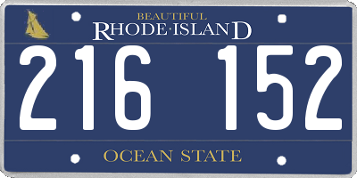 RI license plate 216152