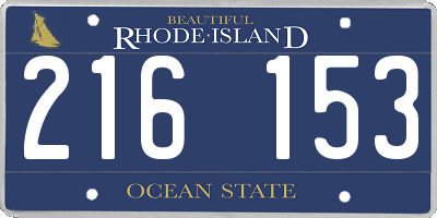 RI license plate 216153