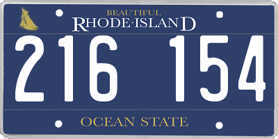RI license plate 216154