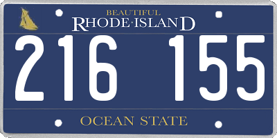 RI license plate 216155