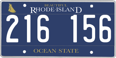 RI license plate 216156