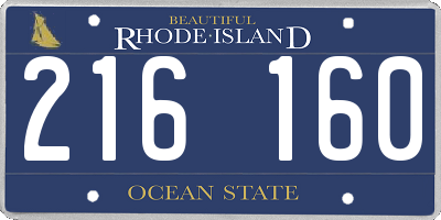 RI license plate 216160