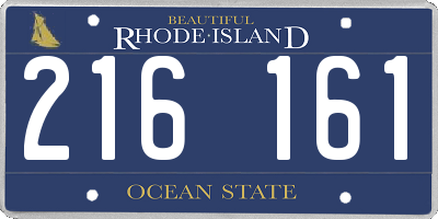 RI license plate 216161