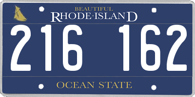 RI license plate 216162