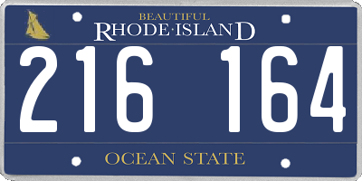 RI license plate 216164