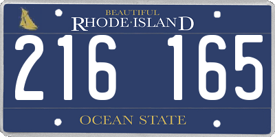 RI license plate 216165