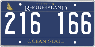 RI license plate 216166