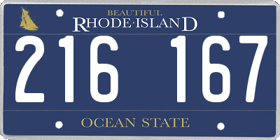 RI license plate 216167